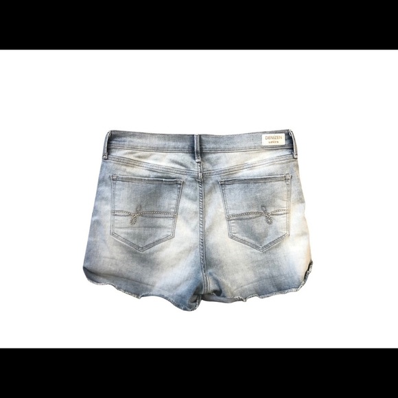 Levi’s Denizen High Rise Shortie Short 17JR Distressed Denim Stretch Summer - Picture 2 of 4
